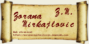Zorana Mirkajlović vizit kartica